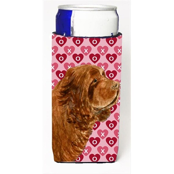 Carolines Treasures Sussex Spaniel Hearts Love Valentines Day Michelob Ultra bottle sleeves For Slim Cans - SS4510MUK