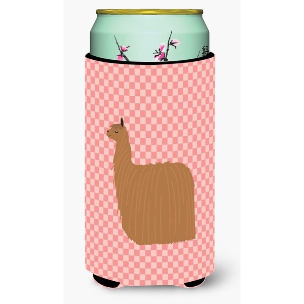 Carolines Treasures Alpaca Suri Pink Check Tall Boy Beverage Insulator Hugger - BB7920TBC