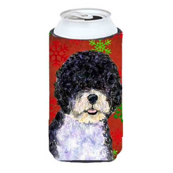 Carolines Treasures Portuguese Water Dog Red Green Snowflake Christmas Tall Boy bottle sleeve Hugger - 22 To 24 oz. - SS4697TBC