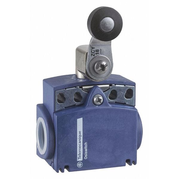 Sensor de límite Telemecanique, palanca de rodillo, rotativo, 1NC/1NO, 10A @ 240V CA, Ubicación del actuador: Lateral - XCKT2118N12.