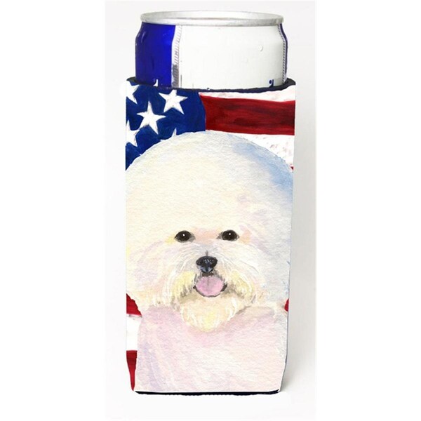 Carolines Treasures Usa American Flag With Bichon Frise Michelob Ultra s For Slim Cans - 12 oz. - SS4011MUK