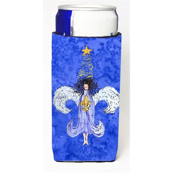 Carolines Treasures Christmas Angel Fleur De Lis Michelob Ultra bottle sleeves For Slim Cans - 12 oz. - 8750MUK