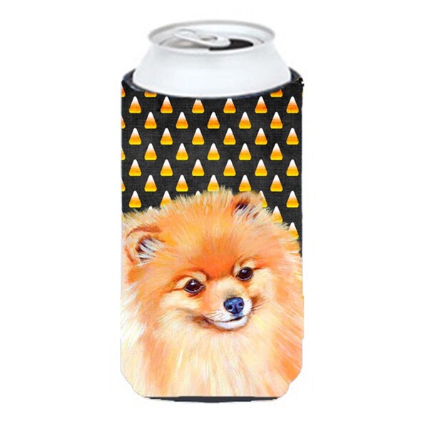 Carolines Treasures Pomeranian Candy Corn Halloween Portrait Tall Boy bottle sleeve Hugger - 22 To 24 oz. - LH9045TBC