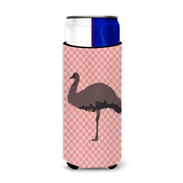 Carolines Treasures Emu Pink Check Michelob Ultra Hugger for Slim Cans - BB7922MUK