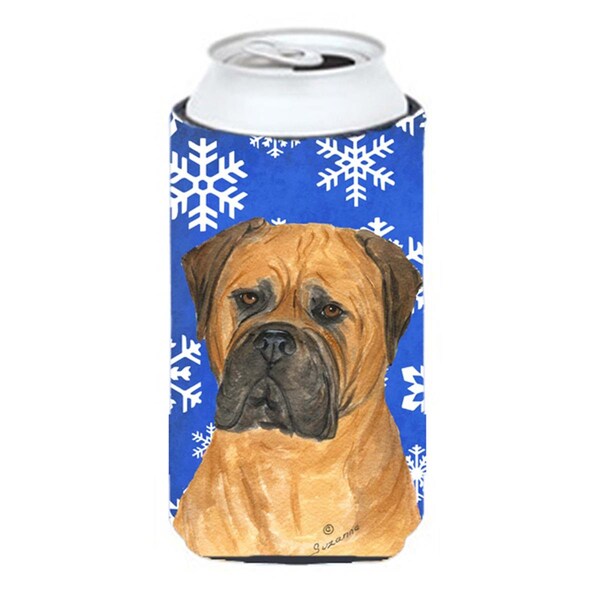 Carolines Treasures Bullmastiff Winter Snowflakes Holiday Tall Boy bottle sleeve Hugger - 22 To 24 oz. - SS4655TBC
