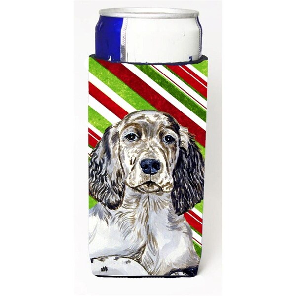 Carolines Treasures English Setter Candy Cane Holiday Christmas Michelob Ultra bottle sleeves For Slim Cans - 12 oz. - LH9232MUK