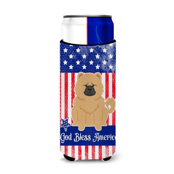 Carolines Treasures Patriotic USA Chow Chow Cream Michelob Ultra Hugger for Slim Cans - BB3139MUK
