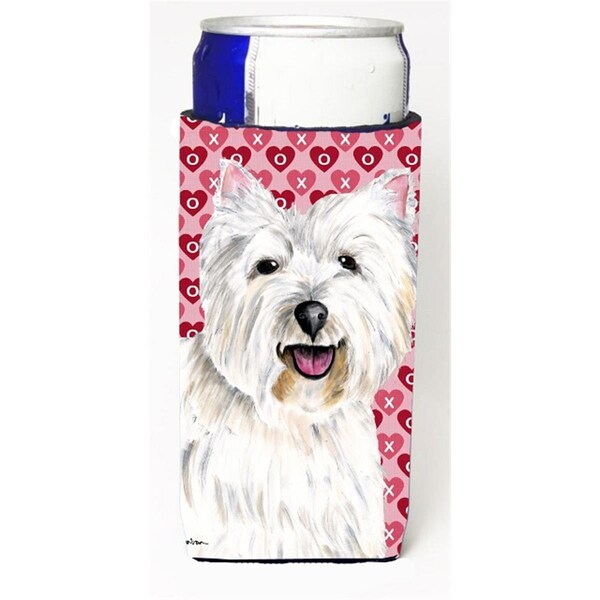 Carolines Treasures Westie Hearts Love and Valentines Day Portrait Michelob Ultra bottle sleeves for slim cans 12 oz. - SC9269MUK