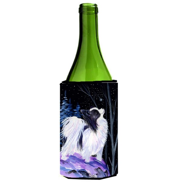 Carolines Treasures Starry Night Papillon Wine bottle sleeve Hugger - SS8383LITERK