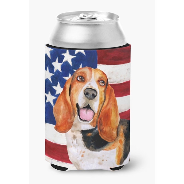 Carolines Treasures Basset Hound Patriotic Can or Bottle Hugger - BB9704CC