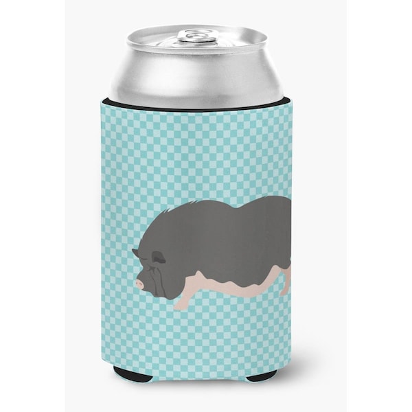 Carolines Treasures Vietnamese Pot-Bellied Pig Blue Check Can or Bottle Hugger - BB8115CC