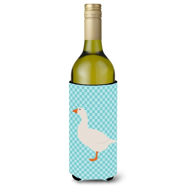 Carolines Treasures Shire Horse Blue Check Wine Bottle Beverge Insulator Hugger - BB8074LITERK