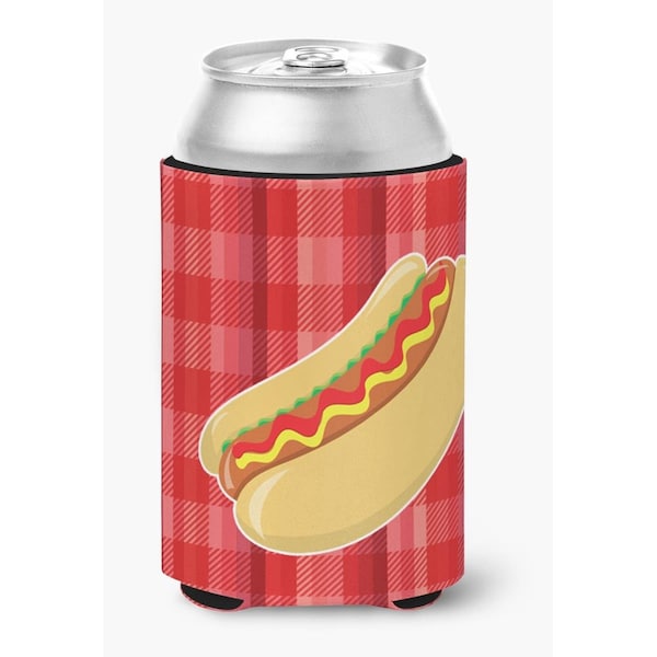 Carolines Treasures Hot Dog Plaid Can or Bottle Hugger - BB6813CC