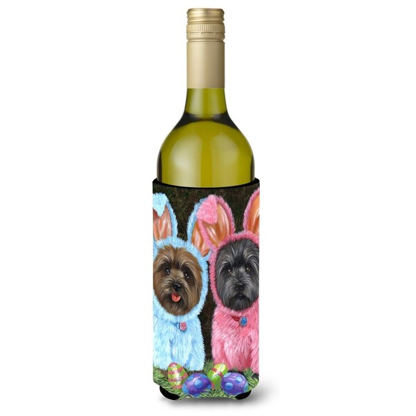 Carolines Treasures 24 oz Cairn Terrier Easter Bunnies Wine Bottle Hugger - PPP3046LITERK