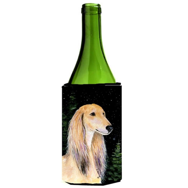 Carolines Treasures Starry Night Saluki Wine bottle sleeve Hugger - 24 oz. - SS8485LITERK