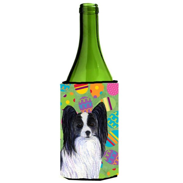 Carolines Treasures Papillon Easter Eggtravaganza Wine bottle sleeve Hugger - 24 Oz. - SS4850LITERK