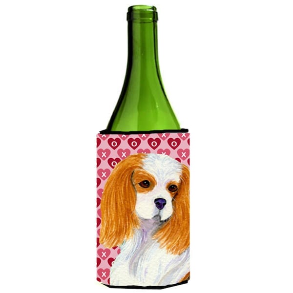 Carolines Treasures Cavalier Spaniel Hearts Love And Valentines Day Wine bottle sleeve Hugger - SS4527LITERK