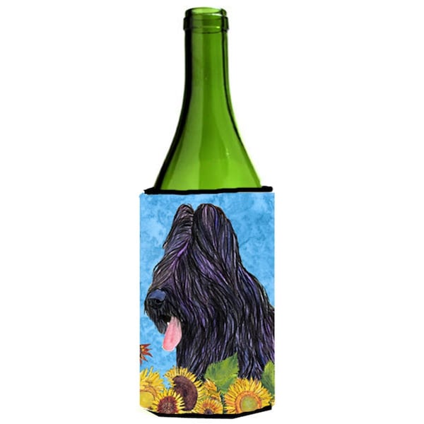 Carolines Treasures Briard In Summer Flowers Wine bottle sleeve Hugger - 24 oz. - SS4123LITERK