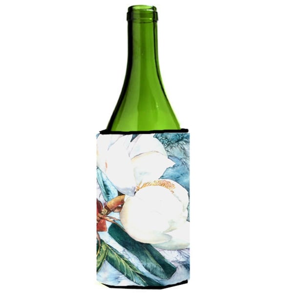 Carolines Treasures Flower - Magnolia Wine bottle sleeve Hugger - 24 Oz. - 8001LITERK