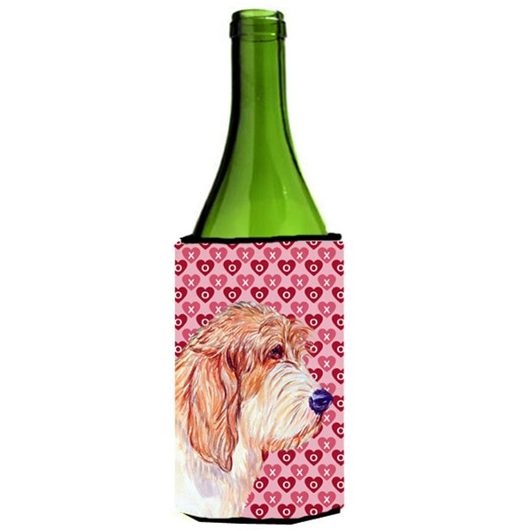 Carolines Treasures Petit Basset Griffon Vendeen Hearts Valentines Day Wine bottle sleeve Hugger - LH9172LITERK