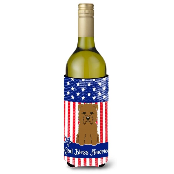 Carolines Treasures Patriotic USA Glen of Imal Tan Wine Bottle Beverge Insulator Hugger - BB3055LITERK