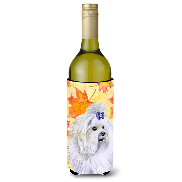 Carolines Treasures Maltese Fall Wine Bottle Beverge Insulator Hugger - BB9912LITERK