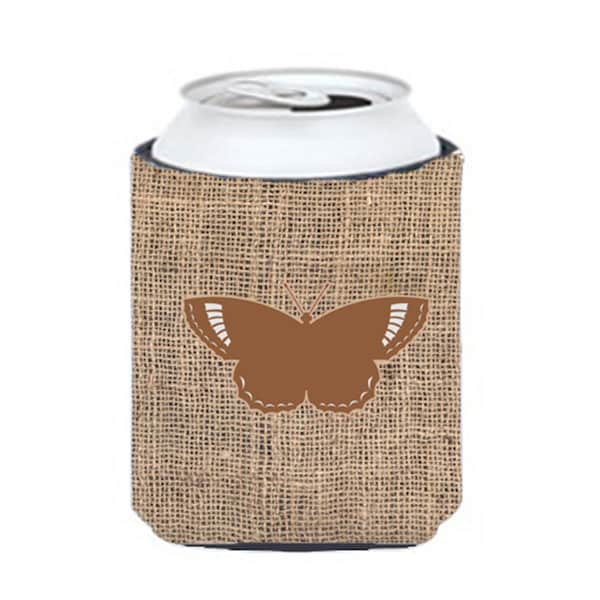 Carolines Treasures Butterfly Burlap And Brown Can Or Bottle  Hugger - BB1029-BL-BN-CC