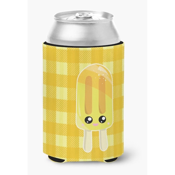 Carolines Treasures Ice Pop Popsicle Face Gingham Yellow Can or Bottle Hugger - BB7069CC