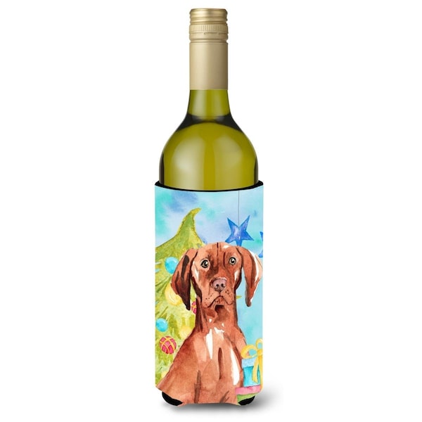 Carolines Treasures Christmas Tree Vizsla Wine Bottle Beverge Insulator Hugger - CK1877LITERK