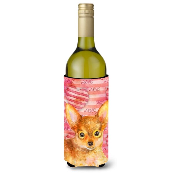 Carolines Treasures Toy Terrier Love Wine Bottle Beverge Insulator Hugger - BB9809LITERK
