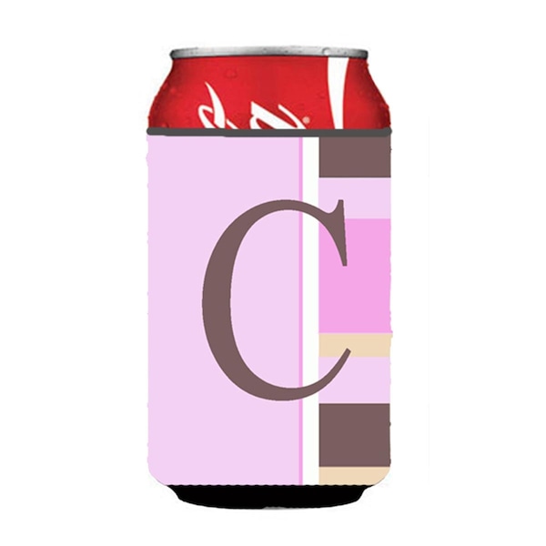 Carolines Treasures Letter C Initial Monogram - Pink Stripes Can or Bottle  Hugger - CJ1005-CCC