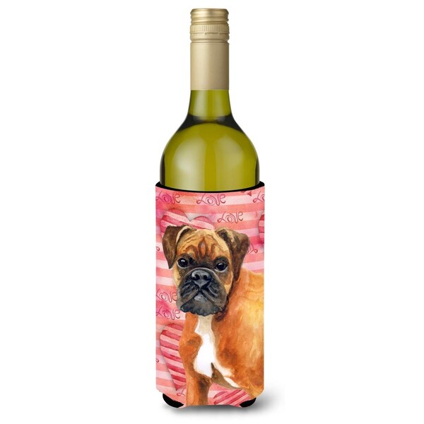 Carolines Treasures German Boxer Love Wine Bottle Beverge Insulator Hugger - BB9727LITERK