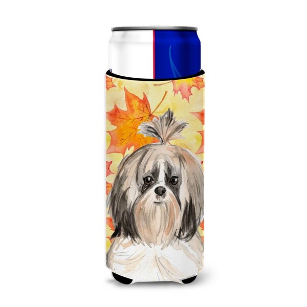 Carolines Treasures Fall Leaves Shih Tzu Michelob Ultra Hugger for Slim Cans - CK1826MUK