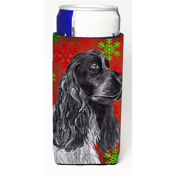 Carolines Treasures Cocker Spaniel Red Snowflake Christmas Michelob Ultra bottle sleeves For Slim Cans - 12 oz. - SC9582MUK