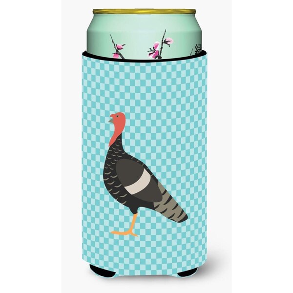 Carolines Treasures Marragansett Turkey Blue Check Tall Boy Beverage Insulator Hugger - BB8161TBC