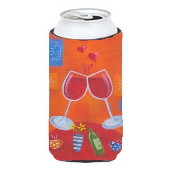 Carolines Treasures Wine Toast Cheers by Sarah Latham Tall Boy Can cooler Hugger - LSL0171TBC