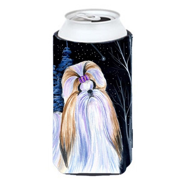 Carolines Treasures Starry Night Shih Tzu Tall Boy bottle sleeve Hugger - SS8381TBC