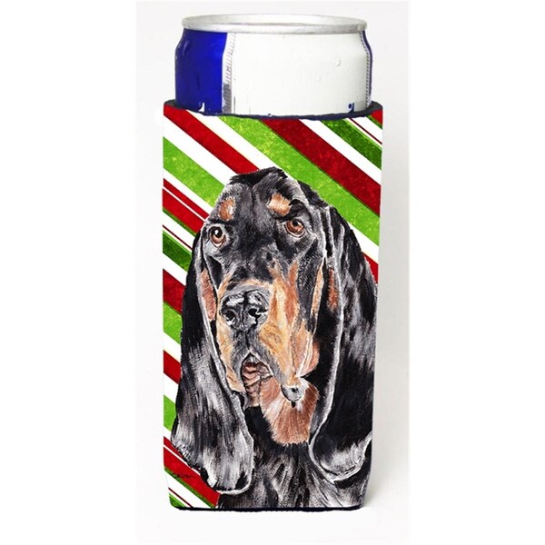 Carolines Treasures Coonhound Candy Cane Christmas Michelob Ultra bottle sleeves For Slim Cans - 12 oz. - SC9609MUK