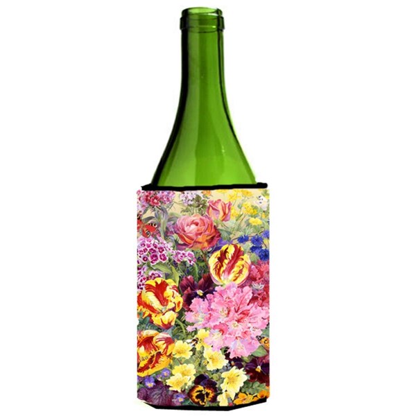 Carolines Treasures Summer Floral by Anne Searle Wine Bottle Can cooler Hugger - SASE0953LITERK