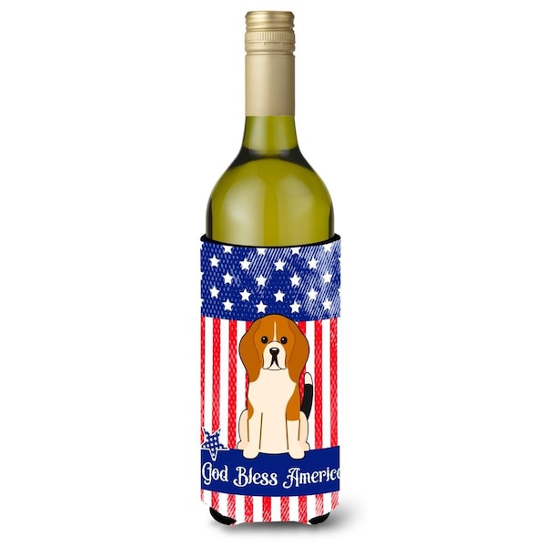 Carolines Treasures Patriotic USA Beagle Tricolor Wine Bottle Beverge Insulator Hugger - BB3035LITERK