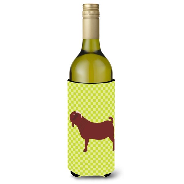 Carolines Treasures Kalahari Red Goat Green Wine Bottle Beverge Insulator Hugger - BB7717LITERK