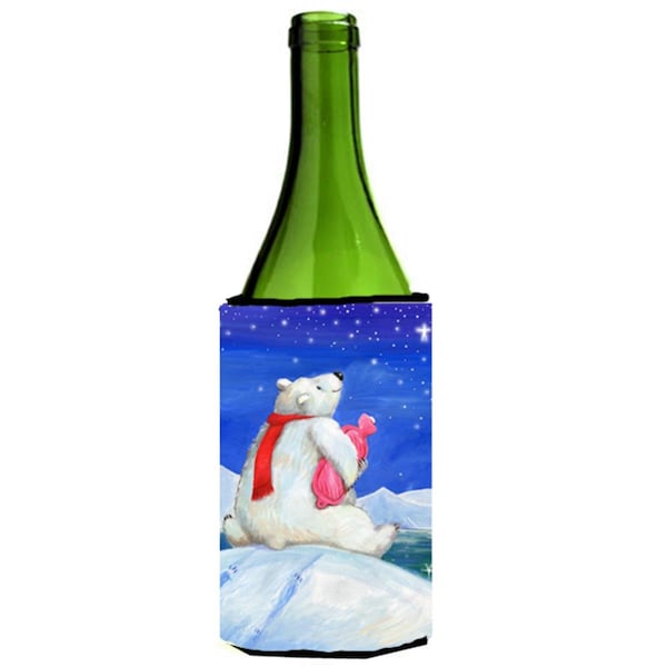 Carolines Treasures Polar Bear with Hot Water Bottle Wine Bottle Can cooler Hugger - CDCO0488LITERK