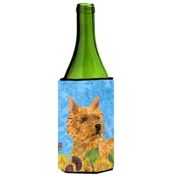 Carolines Treasures Norwich Terrier In Summer Flowers Wine bottle sleeve Hugger - 24 oz. - SS4132LITERK