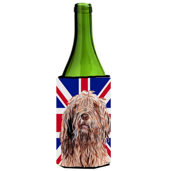 Carolines Treasures Otterhound With English Union Jack British Flag Wine bottle sleeve Hugger - 24 Oz. - SC9878LITERK