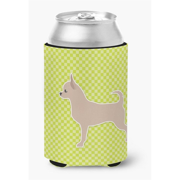 Carolines Treasures Chihuahua Checkerboard Green Can or Bottle Hugger - BB3850CC