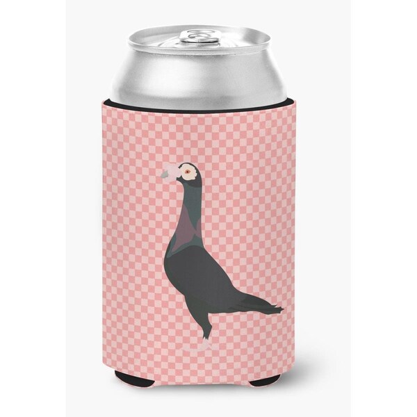 Carolines Treasures English Carrier Pigeon Pink Check Can or Bottle Hugger - BB7945CC