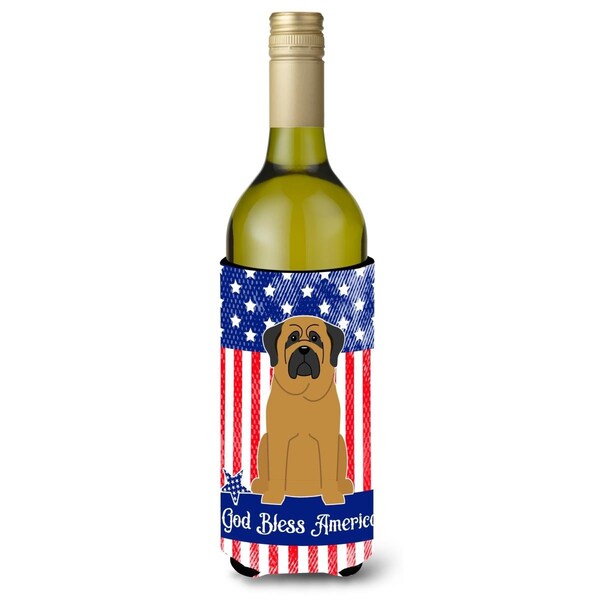 Carolines Treasures Patriotic USA Mastiff Wine Bottle Beverge Insulator Hugger - BB3013LITERK