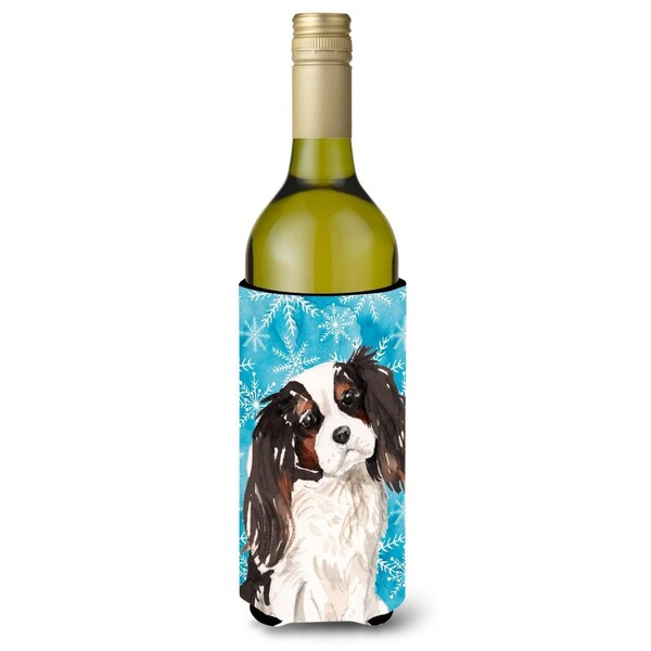 Carolines Treasures Tricolor Cavalier Spaniel Winter Wine Bottle Beverge Insulator Hugger - BB9437LITERK