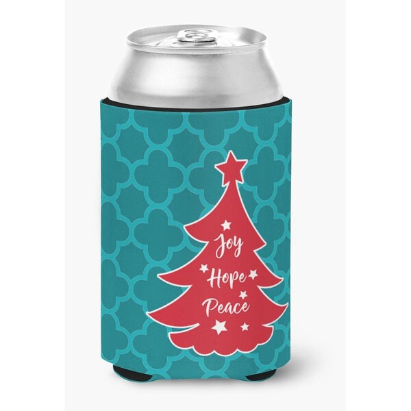 Carolines Treasures Christmas Tree Teal Red Can or Bottle Hugger - BB6970CC