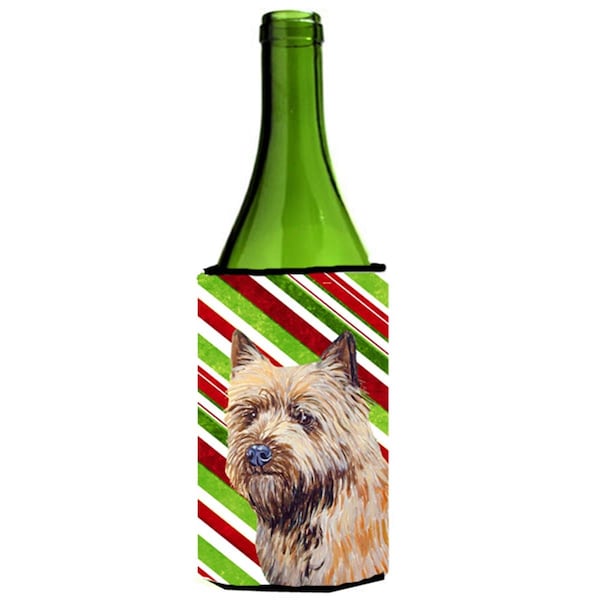 Carolines Treasures Cairn Terrier Candy Cane Holiday Christmas Wine bottle sleeve Hugger - 24 oz. - LH9230LITERK